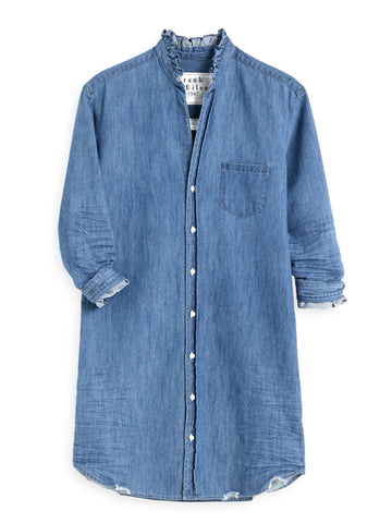 Ruffle Mary in Vintage Wash Denim