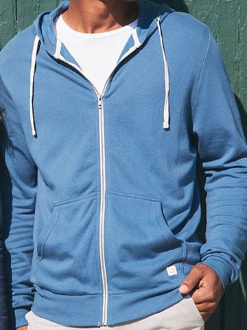 Men's Afternoon Full Zip Hoodie in Faded Navy
