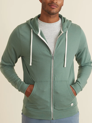 Men's Afternoon Full Zip Hoodie in Sage Green