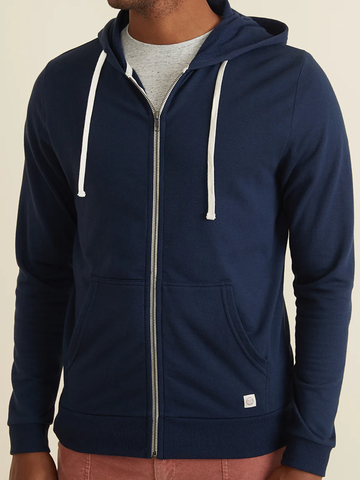 Men's Afternoon Full Zip Hoodie in True Navy