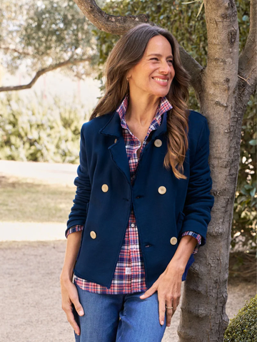 Mini Belfast Crop Peacoat in Tide