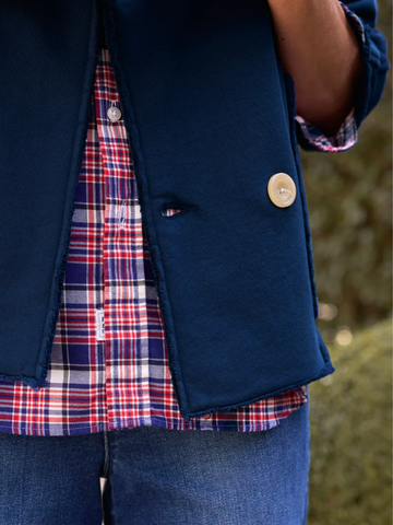 Mini Belfast Crop Peacoat in Tide