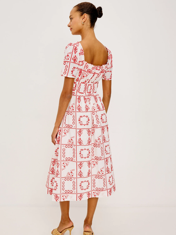 Nanette Dress in Ivory Red Handkerchief