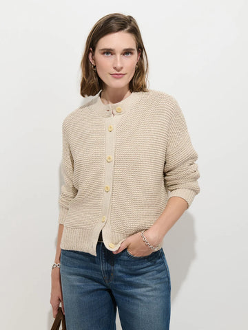 Nico Cardigan in Cotton Sweater in Marled Canvas