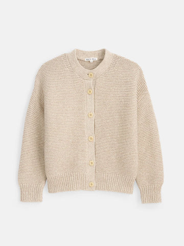 Nico Cardigan in Cotton Sweater in Marled Canvas