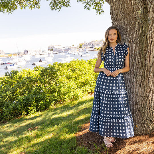 Fitz Dress - Hydrangea Walk in Regatta – MAHI GOLD