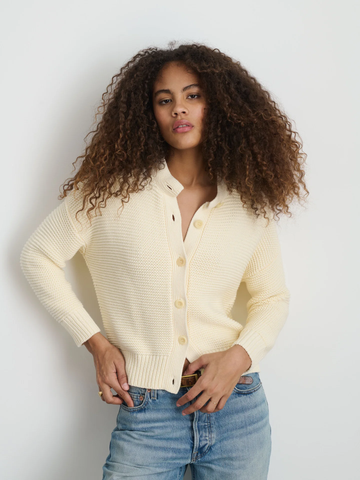 Nico Cardigan in Cotton in Ivory
