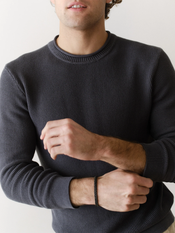 Noah Roll Neck Sweater in Mood Indigo