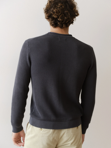 Noah Roll Neck Sweater in Mood Indigo