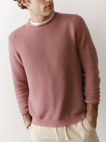 Noah Roll Neck Sweater in Weathered Rose