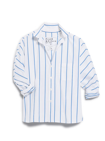 Oona in Wide White & Blue Stripes