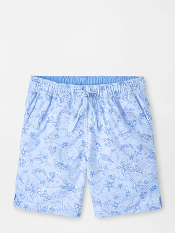 Oahu Youth Swim Trunk in Stream Blue