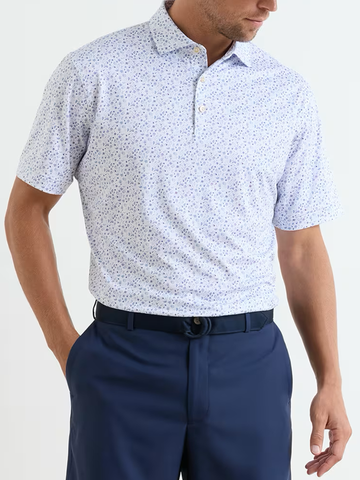 Oyster Roast Performance Jersey Polo in White