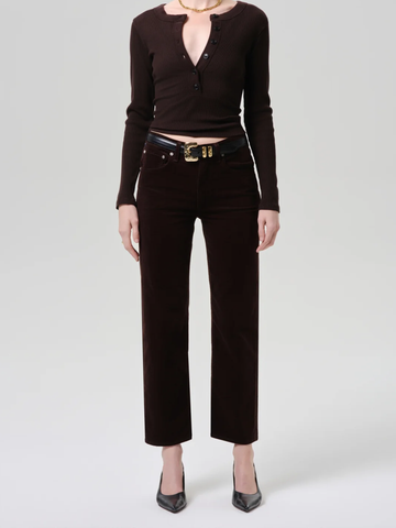 Palma Straight In Corduroy (Clean Hem) Pant in Barrister