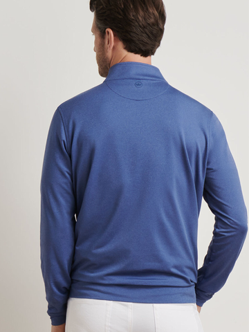 Perth Melange Performance Quarter Zip in Sport Navy