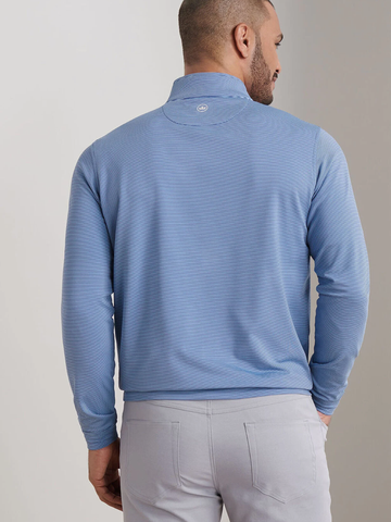 Perth Sugar Stripe Performance Quarter-Zip in Sport Navy