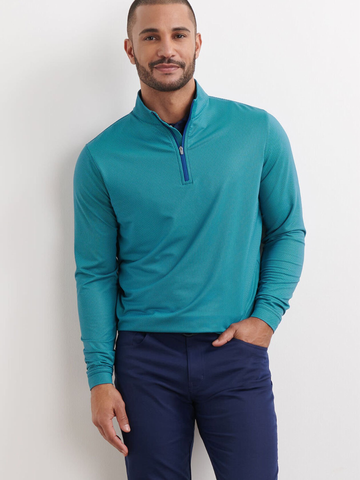 Perth Birdseye Performance Quarter-Zip in Sport Navy