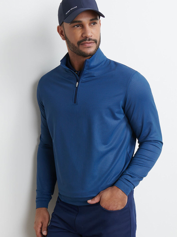 Perth Birdseye Performance Quarter-Zip in Blue Haze