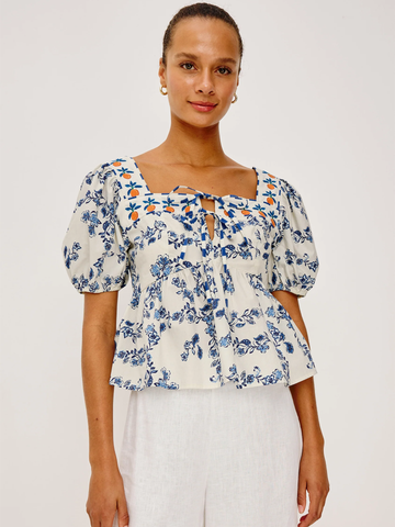 Presley Top in Ceramic Floral