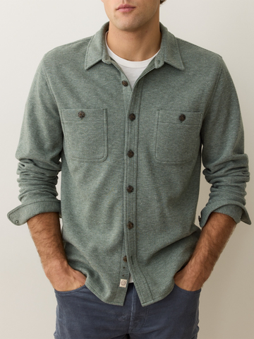 Pacifica Stretch Twill Overshirt in Olive