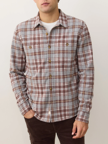 Pacifica Stretch Twill Overshirt in Warm Plaid