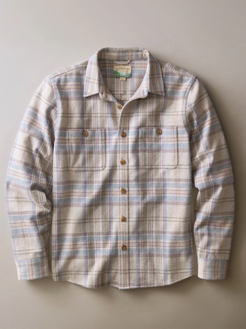 Pacifica Stretch Twill Overshirt in Grey Plaid