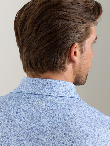 Parker Performance Jersey Polo in Stream Blue