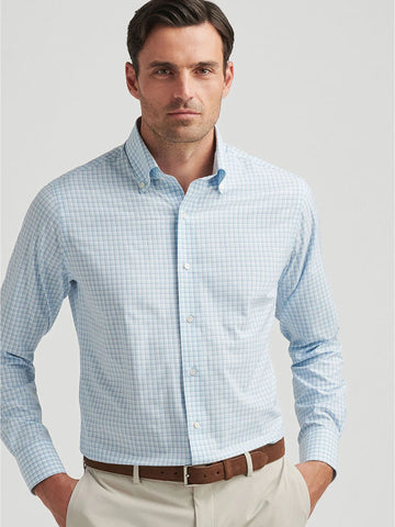 Parker Performance Poplin Sport Shirt in Blue Spruce