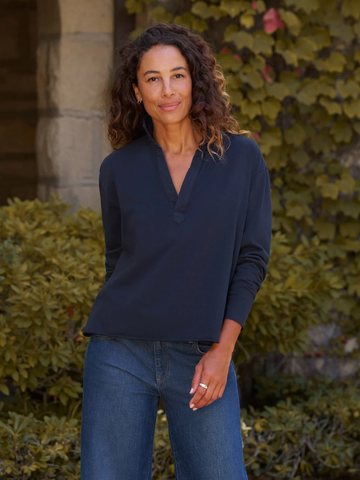 Patrick - Popover Henley in Classic Navy
