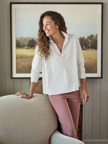 Patrick Popover Henley in Vintage White