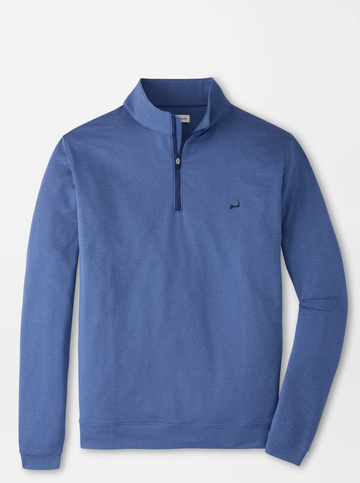 Custom Cape Perth Melange Performance Quarter-Zip in Bali Blue