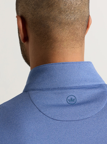 Custom Cape Perth Melange Performance Quarter-Zip in Bali Blue
