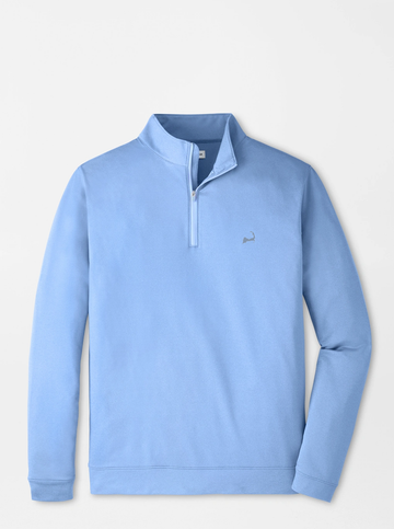 Custom Cape Perth Melange Performance Quarter-Zip in Estate Blue