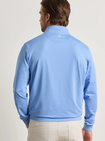 Custom Cape Perth Melange Performance Quarter-Zip in Estate Blue