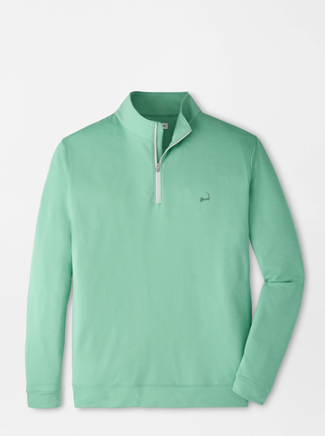 Custom Cape Perth Melange Performance Quarter-Zip in Fresh Mint