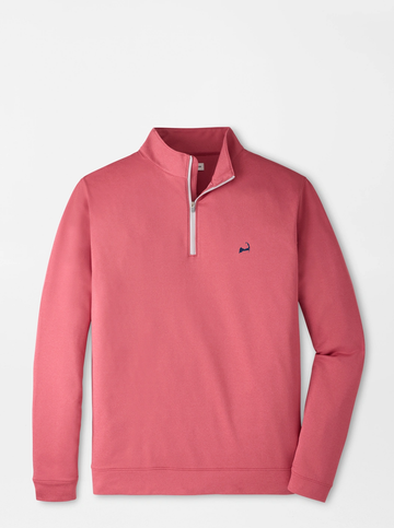 Custom Cape Perth Melange Performance Quarter-Zip in Red Coral