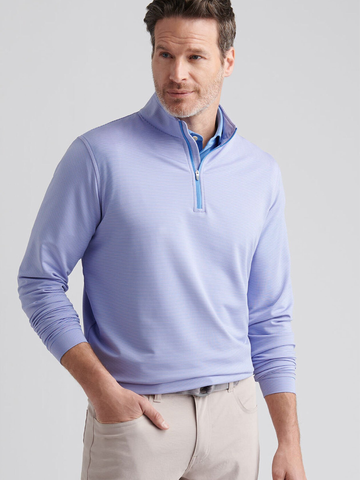Perth Sugar Stripe Performance Quarter-Zip in Evening Tide