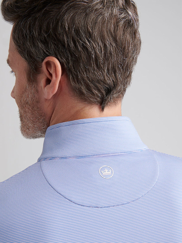Perth Sugar Stripe Performance Quarter-Zip in Evening Tide