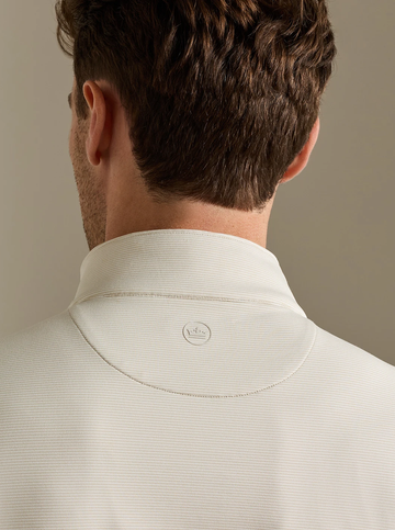 Custom Cape Perth Sugar Stripe Performance Quarter-Zip in Stone