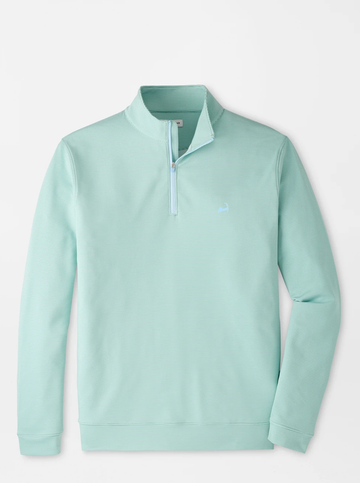 Custom Cape Perth Sugar Stripe Performance Quarter-Zip in Fresh Mint
