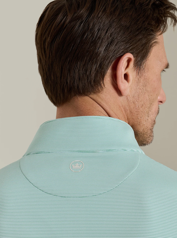 Custom Cape Perth Sugar Stripe Performance Quarter-Zip in Fresh Mint