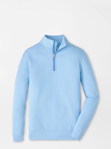Perth Youth Sugar Stripe Performance Quarter-Zip in Bluebird