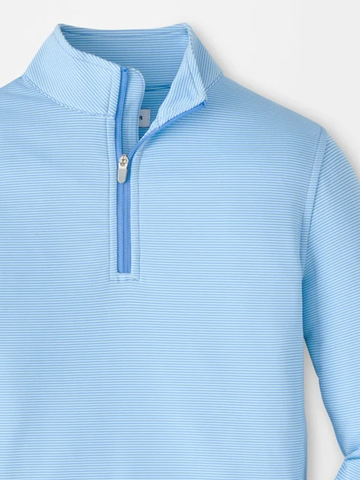 Perth Youth Sugar Stripe Performance Quarter-Zip in Bluebird