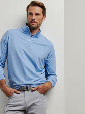 Perth Cross-Hatch Performance Quarter-Zip in Blue Fade