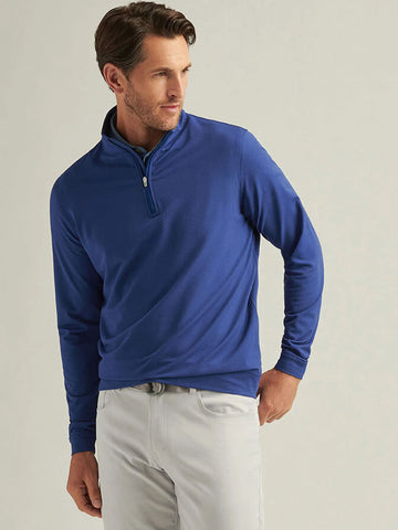 Perth Cross-Hatch Performance Quarter-Zip in Sport Navy