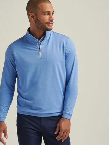 Perth Mélange Performance Quarter-Zip in Blue Sea