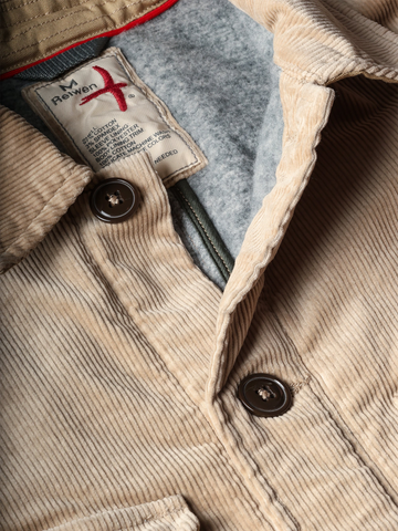 Pile-Lined Chore Coat in Buff Khaki Cord