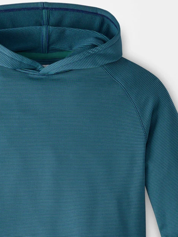 Pine Youth Sugar Stripe Performance Hoodie in Sport Navy