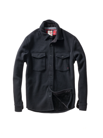 Pique Fleece Workshirt in Black