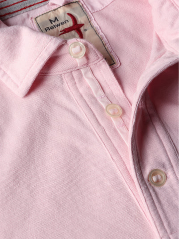 Pique Slot Polo in Pale Pink